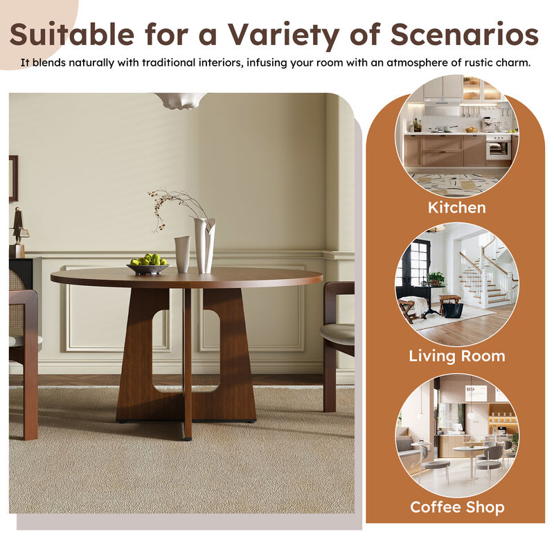 Merax Marble-Style Round Dining Table image number 4