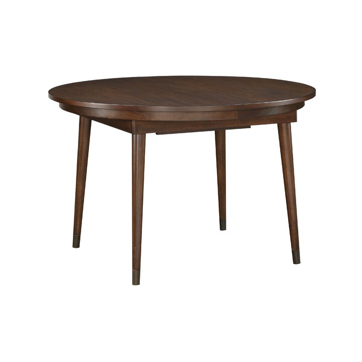 Coly Dining Table with Butterfly Leaf 48-65 Inch Round, Maple Brown