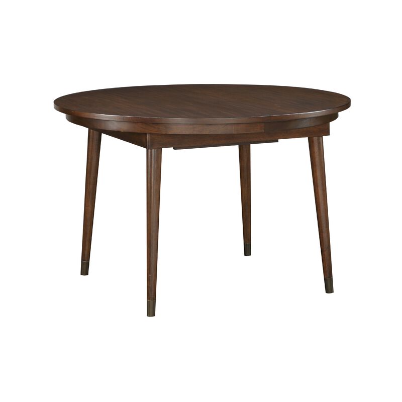 Coly Dining Table with Butterfly Leaf 48-65 Inch Round, Maple Brown