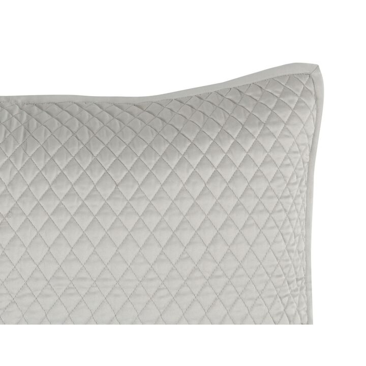 Kahn 26 Inch Hand Quilted Standard Pillow Sham, Mitered Corners-Benzara