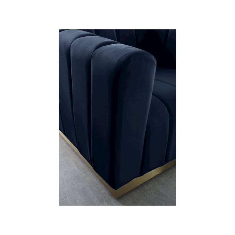 Meridian Furniture Marlon Navy Velvet Sofa