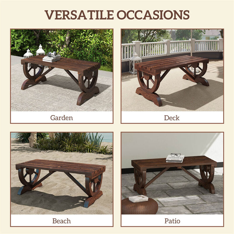 Outdoor Garden Bench with Sturdy Frame for Patio, Yard, or Balcony image number 6