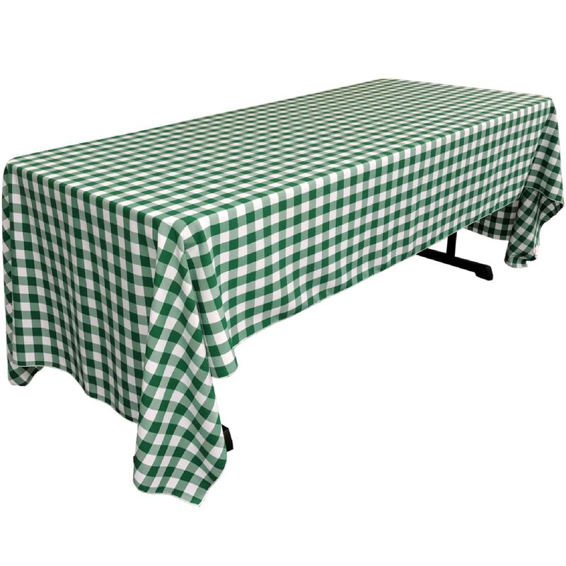 Checkered Polyester Rectangular Tablecloth 60x120 Inch for Large Dining Tables image number 0