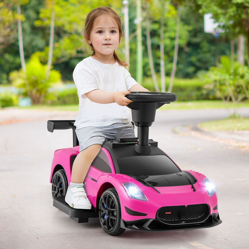 6V Battery Powered Kids Ride-On Push Car with Foot Pedal and Music image number 1