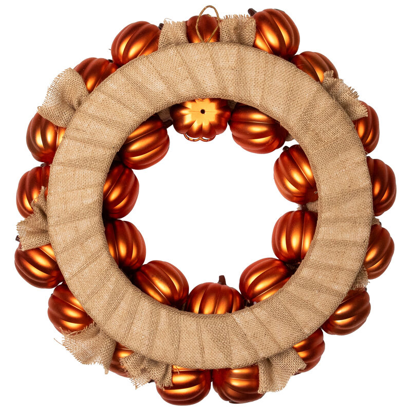 Jack-O-Lantern and Burlap Ribbon Halloween Wreath  20-Inch  Unlit image number 4
