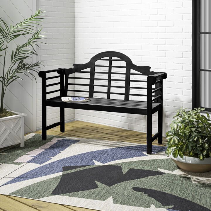 Lutyens Arched Acacia Wood Outdoor Garden Patio Bench