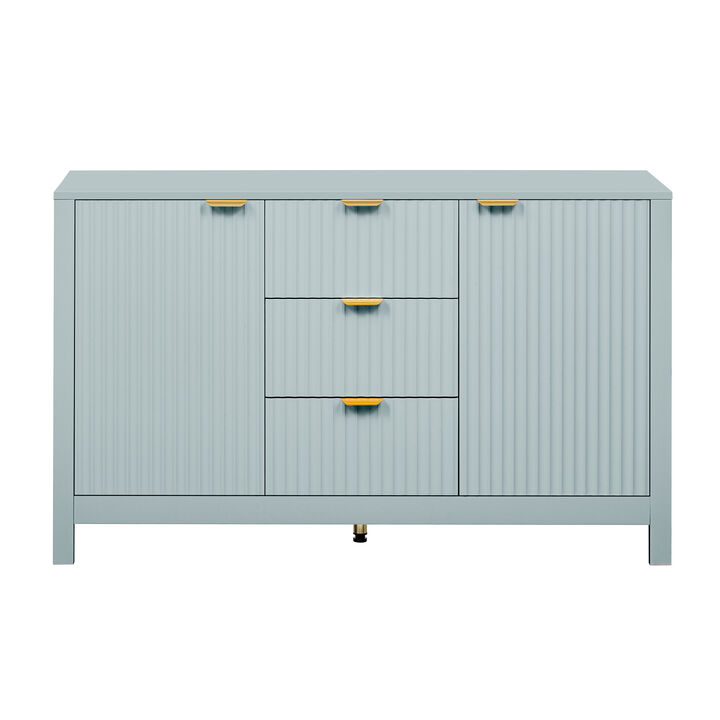 Merax U_STYLE Sideboard with Wave Design - 3 Adjustable Shelves