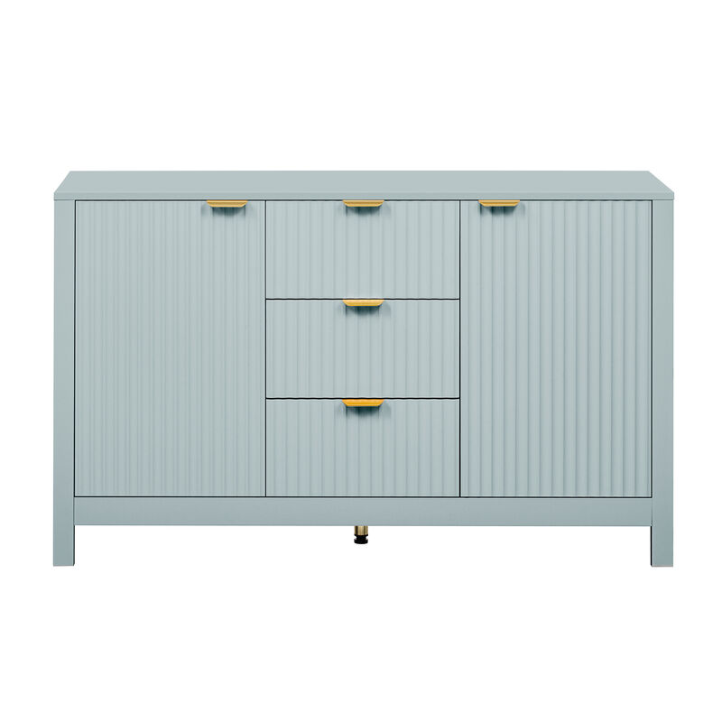 Merax U_STYLE Sideboard with Wave Design - 3 Adjustable Shelves