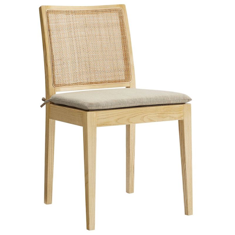 Ovard Wood and Rattan Dining Chair image number 0