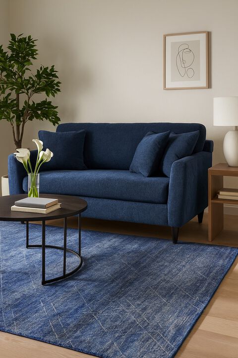 Erie 94653 Cobalt/Dove 3' x 8' Runner Rug