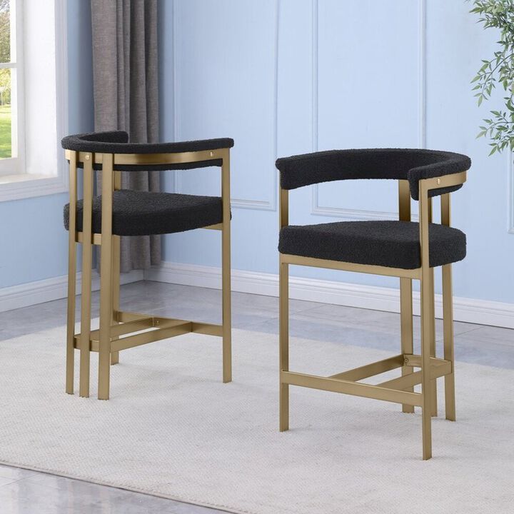 Best Quality Furniture Glam gatsby Black counter height chairs- Set of 2