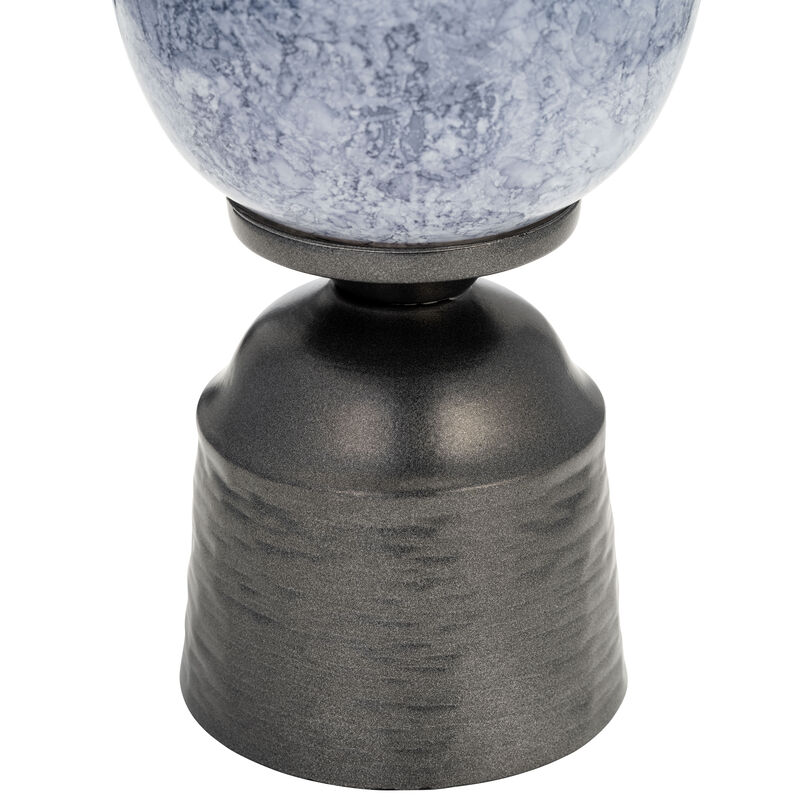 20" Glass Vase W/Metal Base image number 2