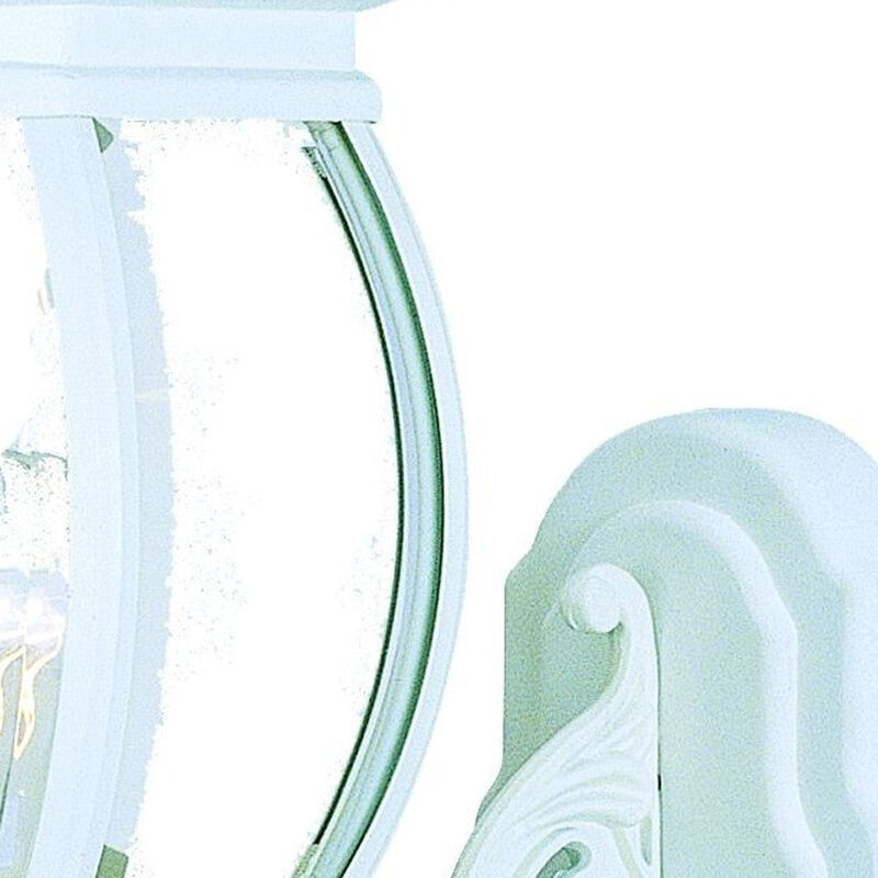 Homezia White Glass Globe Wall Light