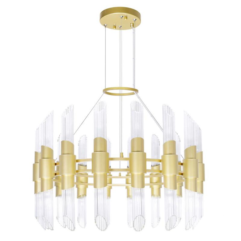 CWI Lighting Croissant 32 Light Chandelier With Satin Gold Finish
