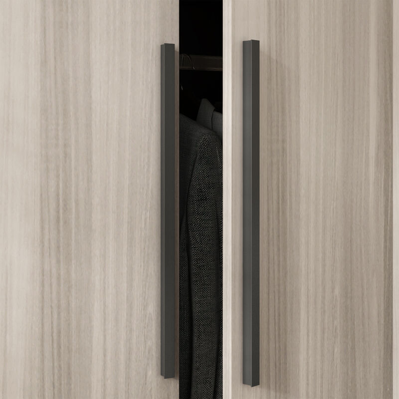 FUFU&GAGA 4-Door White Wardrobe Closet with Ample Storage and Elegant Design (63" W x 19.7" D x 69.7" H ) ,Grey