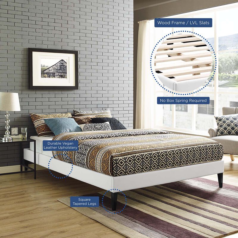 Modway - Tessie Queen Vinyl Bed Frame with Squared Tapered Legs image number 5