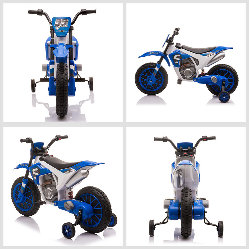 BreeBe 12V Kids Motorcycle w/ Treaded Tires, 5mph Top Speed Electric Bike for Kids, Ride On Motorcycle w/ Training Wheels, Battery Charger, Spring Suspension image number 7