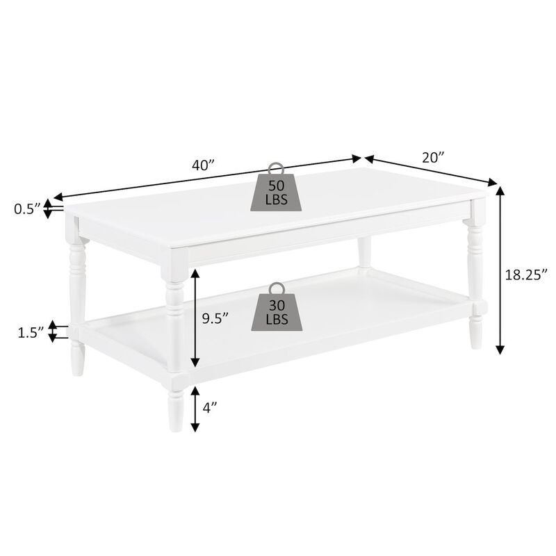 Convenience Concepts French Country Manor No Tools Coffee Table with Shelf