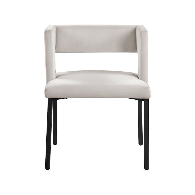 Meridian Furniture Caleb Cream Velvet Dining Chair, Set of 2