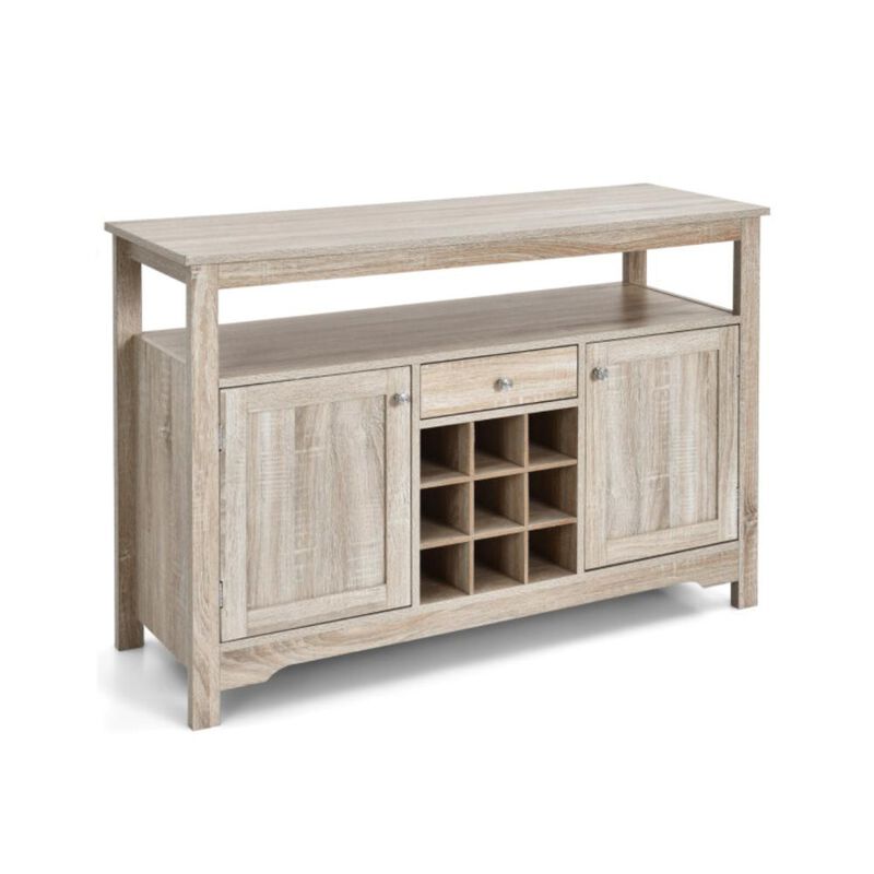 Hivvago Server Buffet Sideboard With Wine Rack and Open Shelf