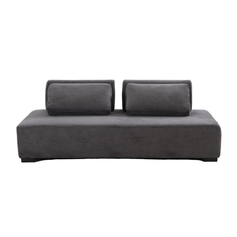 85.4" Minimalist Sofa 3-Seater Couch for Apartment, Business Lounge, Waiting Area, Hotel Lobby Grey