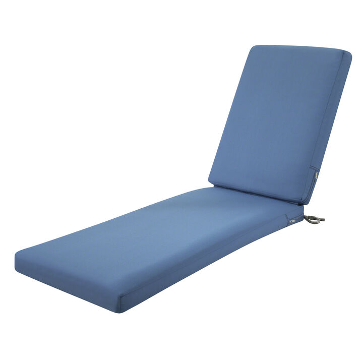 Classic Accessories Ravenna Chaise Lounge Cushion, 72"L x 21"W x 3"Thick, Empire Blue