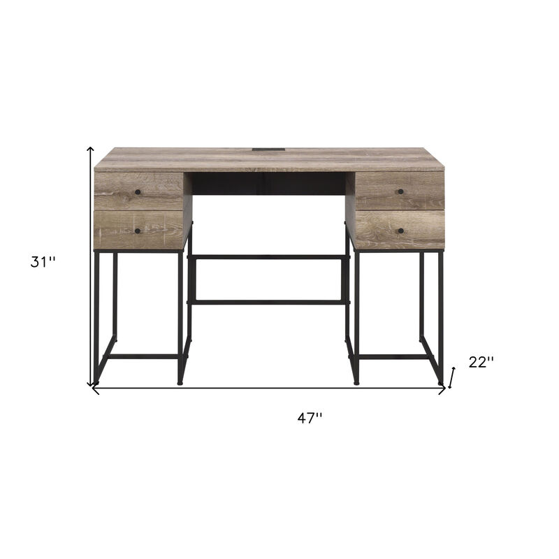 Writing Desk with Four Drawers for Home Office or Study Organization