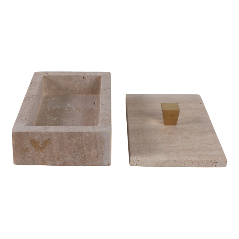 9x5 Travertine Box Gold Knob image number 2