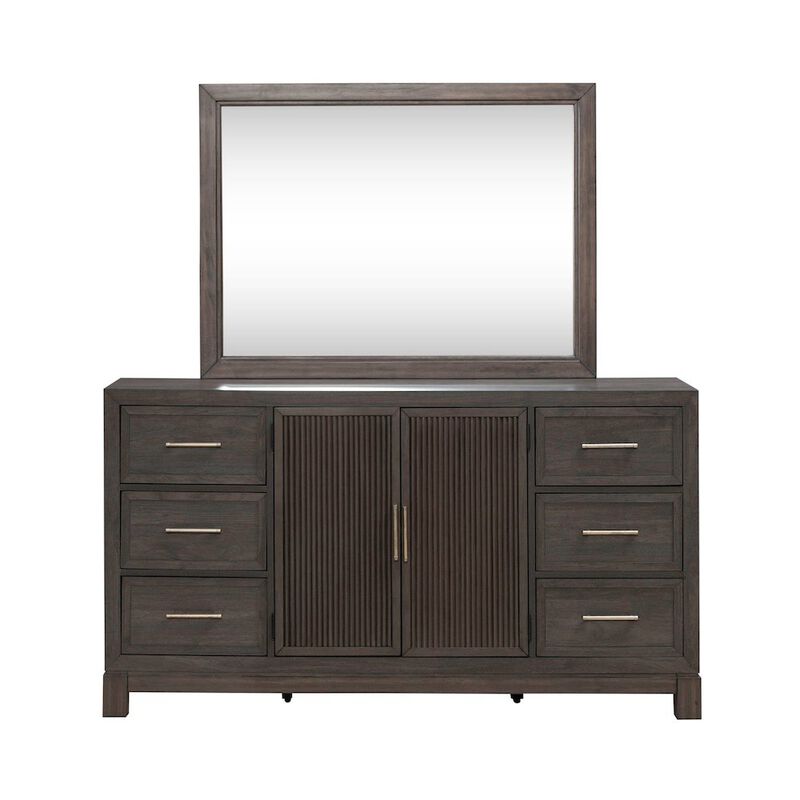 Liberty Furniture Modern Edge Dresser & Mirror Set for Bedroom - Caffe image number 0