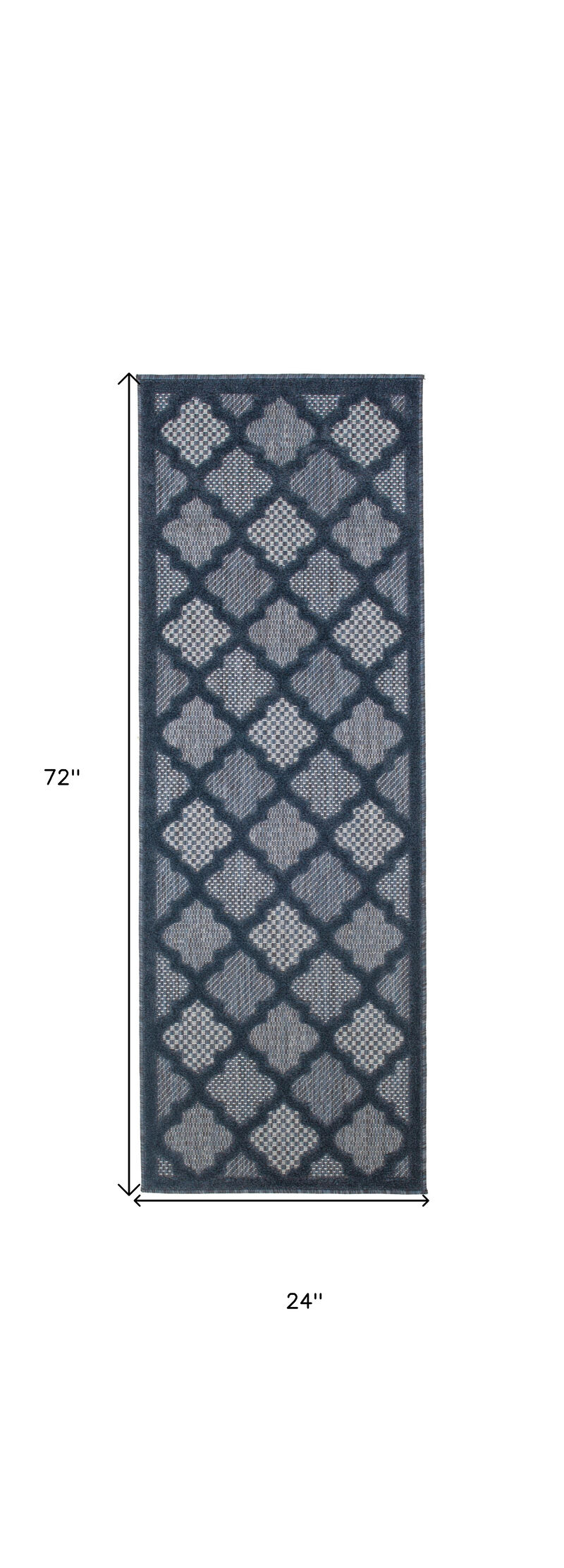 HomeRoots 6' Navy Blue And Ivory Geometric Indoor Outdoor Area Rug image number 6