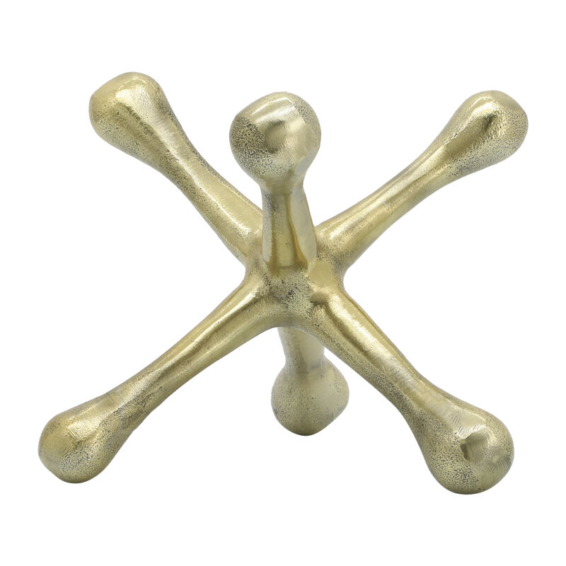 Gold Metal Jacks Sculpture 9" image number 2