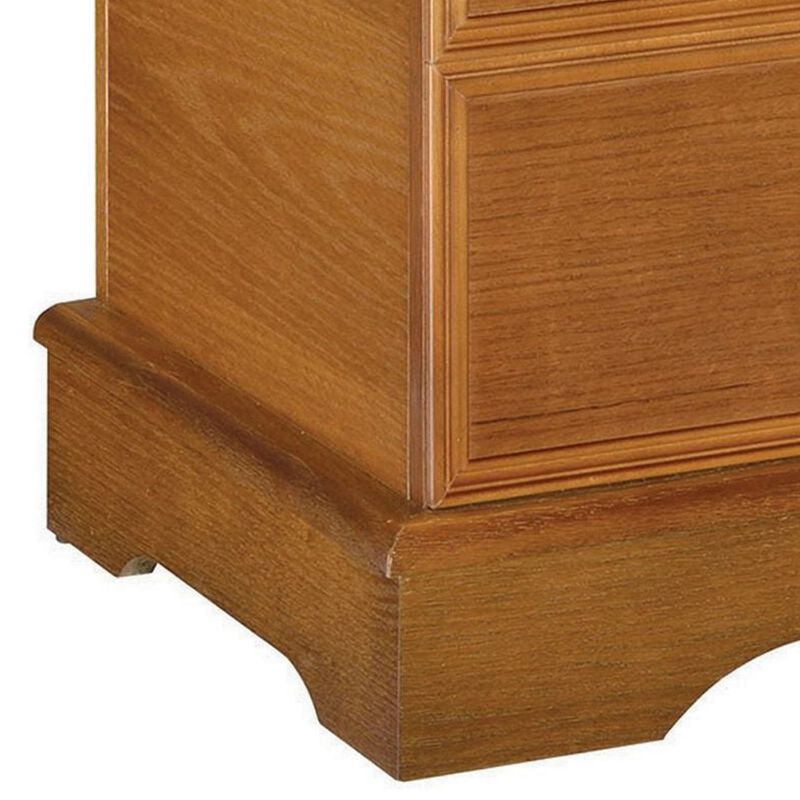 Chest with Molded Details and Lift Top Hidden Storage, Brown-Benzara