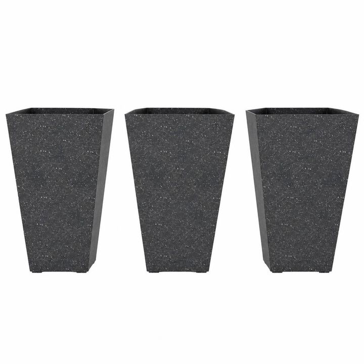 WOW PIONEER Set of Three Tall Flower Planter Pots for Indoor and Outdoor Use, Ideal for Large Plants and Small Trees with Drainage Hole