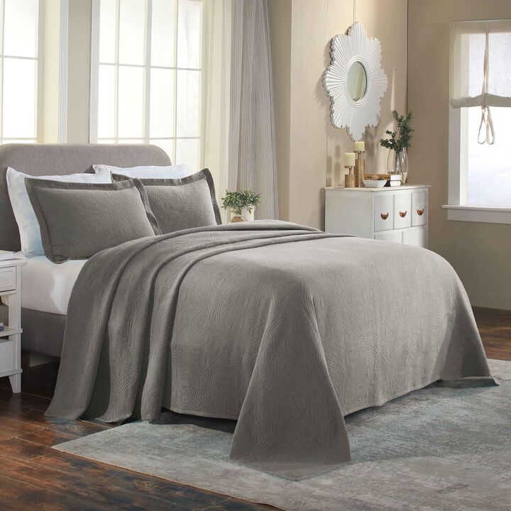 Lightweight Cotton Bedspread Set 3-Piece, Celtic Circle Patterned Matelasse