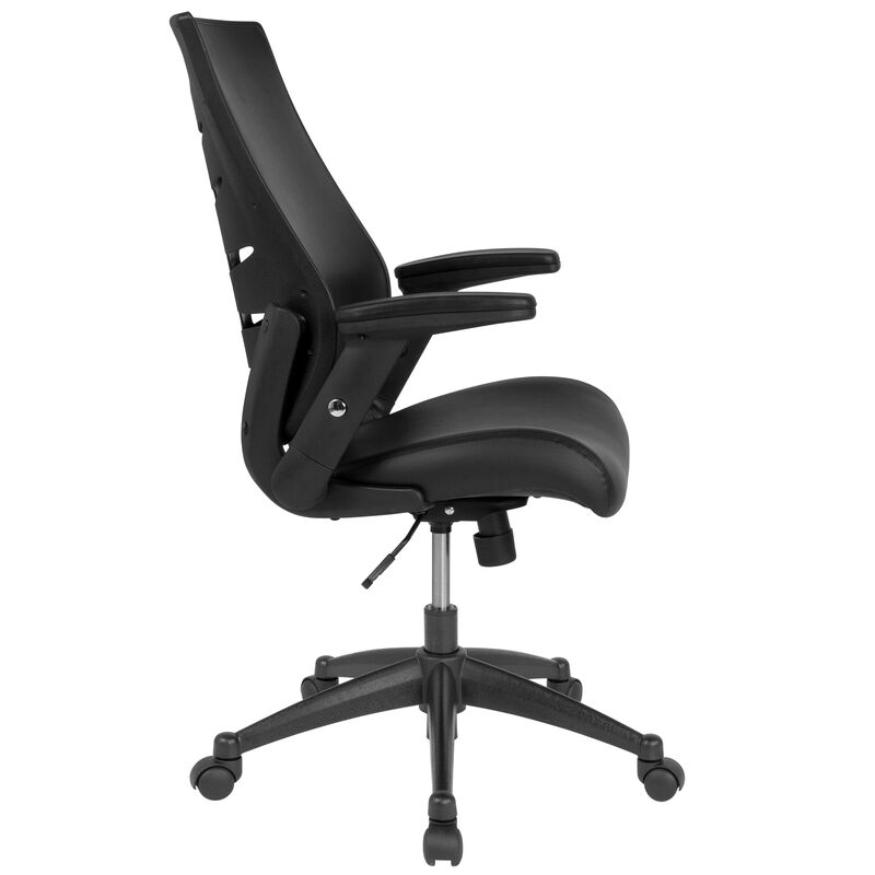 Waylon High Back LeatherSoft Executive Swivel Office Chair with Molded Foam Seat and Adjustable Arms