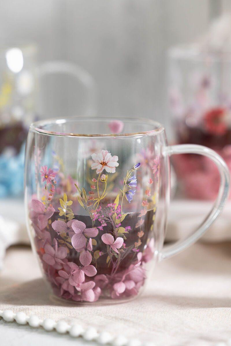 Jeanne Fitz Double Wall Flower Mugs, Assorted Colors, Set of 4 image number 6