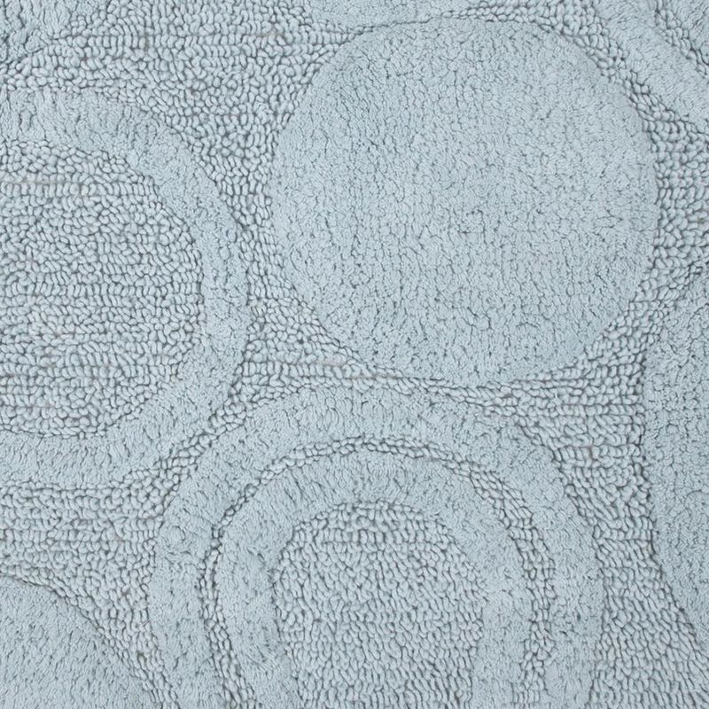 Knightsbridge Orbit Bath Rug Cotton Non Skid Back - 17x24", Light Blue