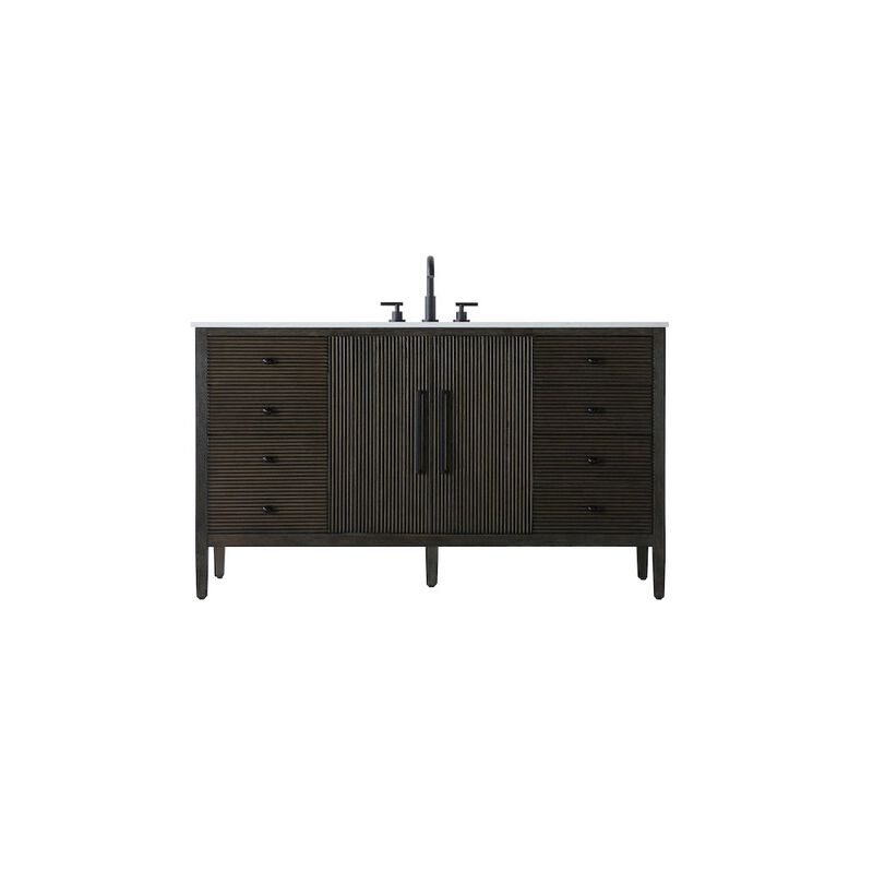 Elegant Kitchen and Bath 60 inch Single Bathroom Vanity inChocolate Oak