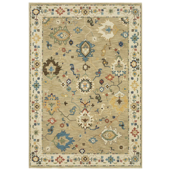 HomeRoots Oriental Area Rug With Fringe