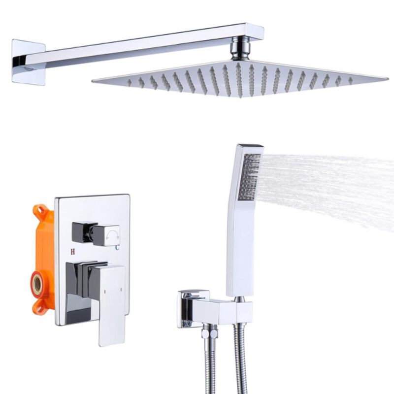 Premium Shower System & Faucet Combo High-Pressure Rainfall Shower Head with Handheld Sprayer
