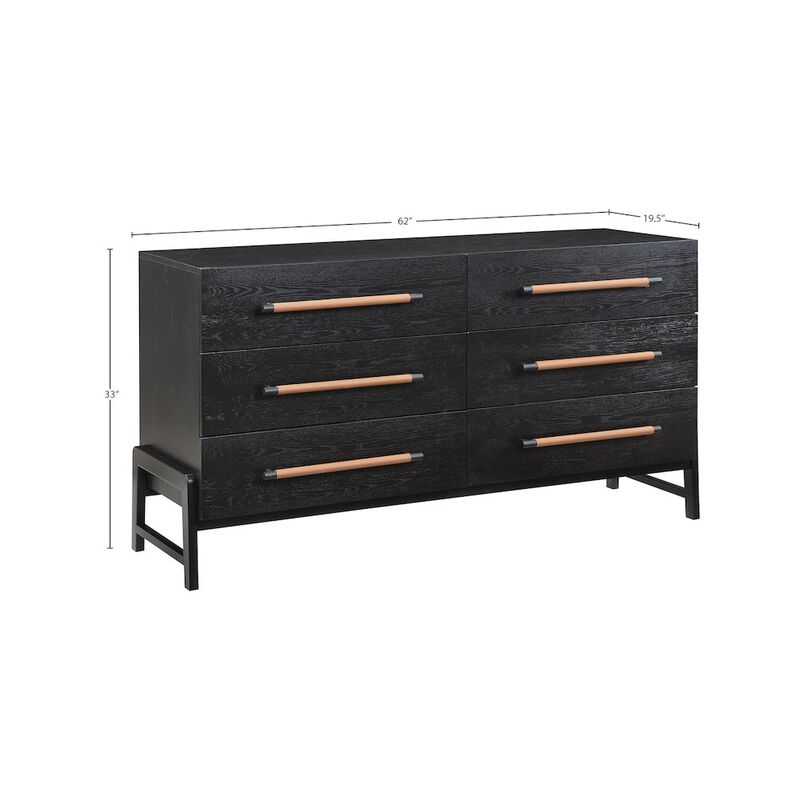 Meridian Furniture Kaya Black Vegan Leather Dresser