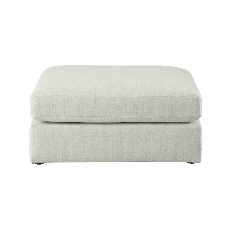 Meridian Furniture Beckham Beige Durable Linen Textured Fabric Ottoman