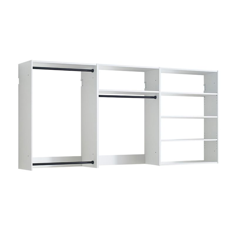 Vedz Walk in Closet w 2 Drawers, 5 Shelves, 3 Hanging Rods, White