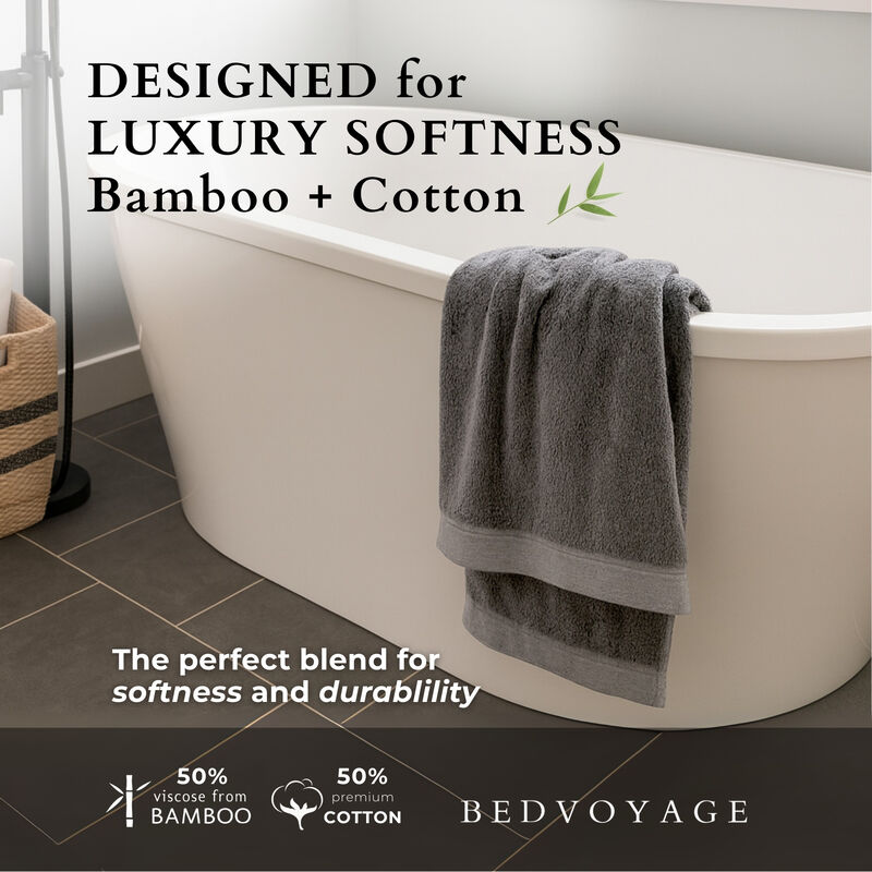 BedVoyage Melange viscose from Bamboo Cotton Bath Sheet Towel, Extra Large