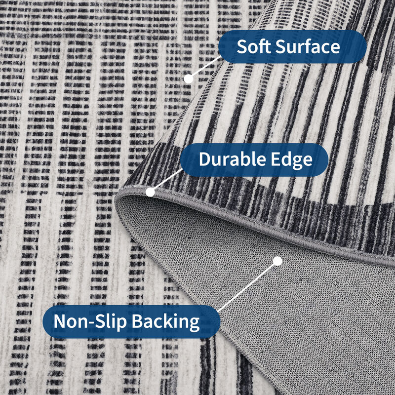 10X13 FT Washable Area Rug for Living Room Modern Geometric Rug Soft Non Slip Bedroom Carpet image number 3