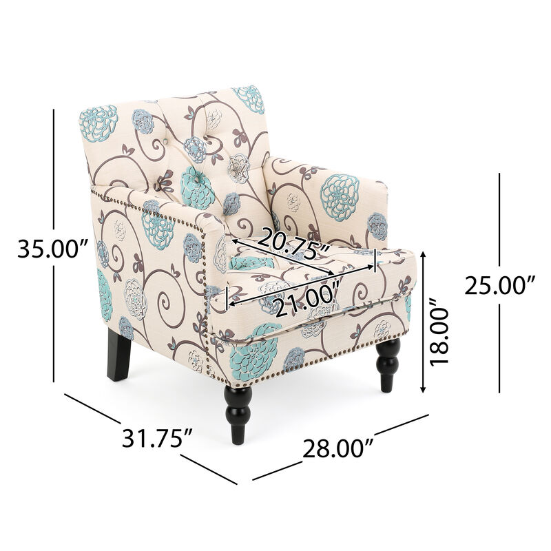Merax Fabric Tufted Club Chair