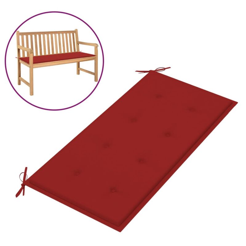 vidaXL Garden Bench Cushion Red 39.4"x19.7"x1.2"