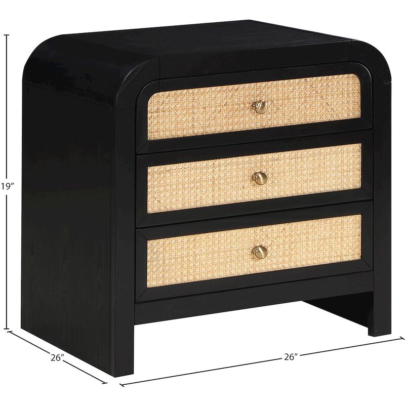 Meridian Furniture Siena Black Night Stand