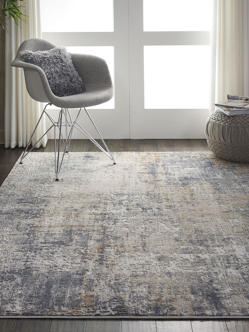 Rustic Textures RUS01 Gray/Beige 6' x 9' Rug