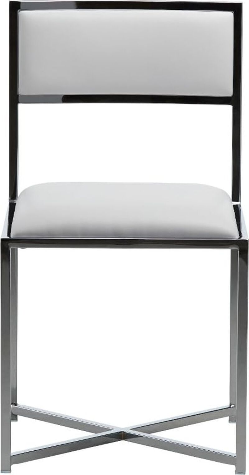 Amalfi X-Base Chair in White Leather - Set of 2